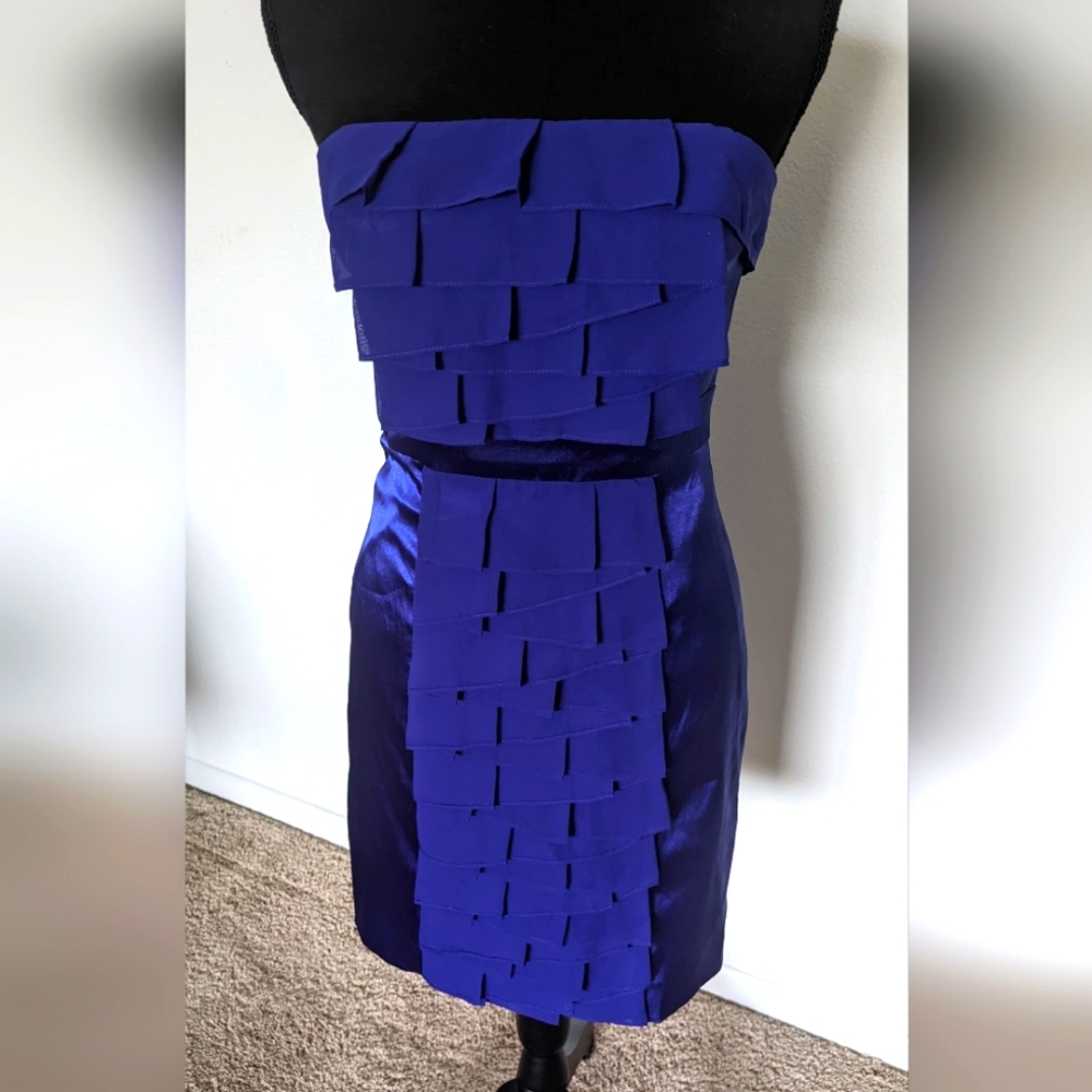 Hailey Adrianna Papell Strapless Dress With Pleated Ruffle Details, size 4